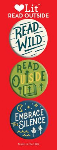 Book Read Outside 3 Badge Set Gibbs-Smith Gibbs-Smith