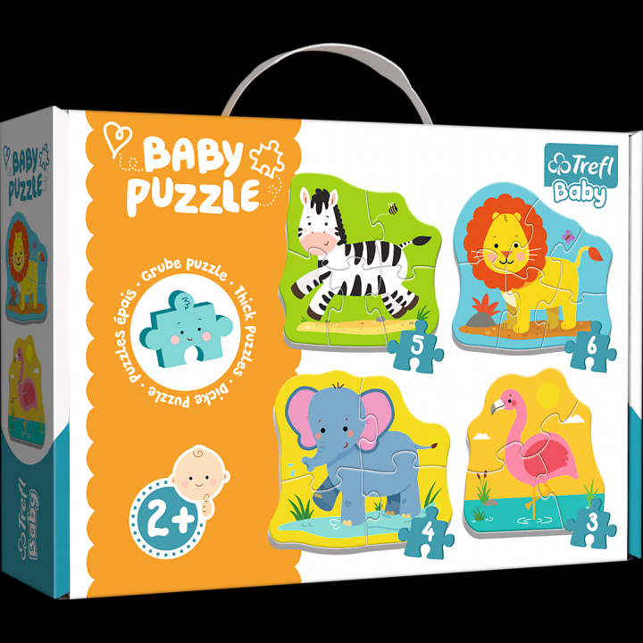 Joc / Jucărie Baby puzzle Zvířata na safari 4v1 