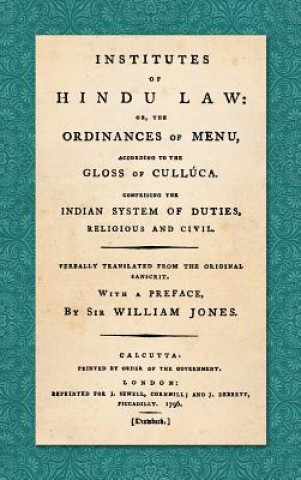 Carte Institutes of Hindu Law Manu
