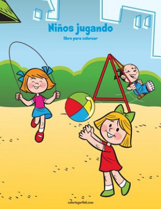 Kniha Ninos jugando libro para colorear 1 Nick Snels