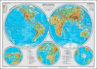 Tlačovina Zemské polokoule obecně geografická mapa 