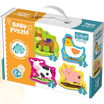 Joc / Jucărie Baby puzzle Zvířata na farmě 4v1 