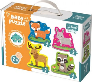 Joc / Jucărie Baby puzzle Zvířata v lese 4v1 