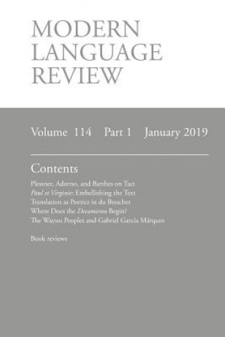 Carte Modern Language Review (114 D. F. CONNON
