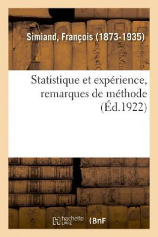 Knjiga Statistique Et Experience, Remarques de Methode Simiand-F