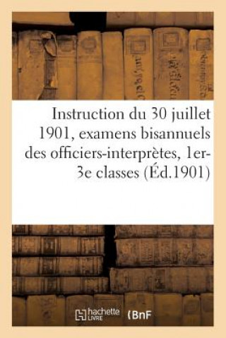 Knjiga Instruction Du 30 Juillet 1901, Examens Bisannuels Des Officiers-Interpretes Du 1er, de 2e 