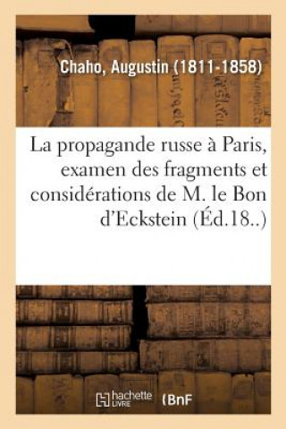 Książka La Propagande Russe A Paris, Examen Des Fragments Et Considerations de M. Le Bon d'Eckstein CHAHO-A