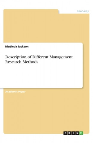 Book Description of Different Management Research Methods Mutinda Jackson