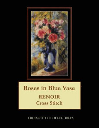 Carte Roses in Blue Vase, 1892 Cross Stitch Collectibles
