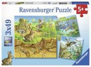 Gra/Zabawka Tiere in ihren Lebensräumen - Puzzle mit 49 Teilen 