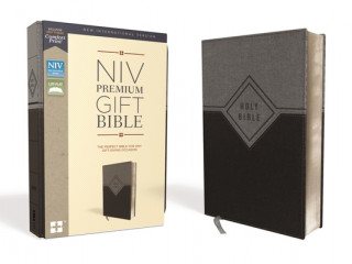 Book Niv, Premium Gift Bible, Leathersoft, Black/Gray, Red Letter Edition, Comfort Print Zondervan