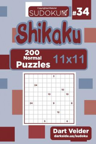 Kniha Sudoku Shikaku - 200 Normal Puzzles 11x11 (Volume 34) Dart Veider