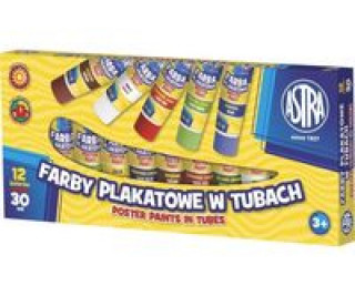 Stationery items Farby plakatowe w tubach 12 kolorów 30 ml 