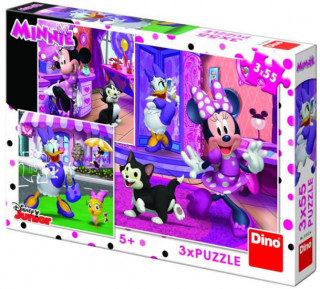 Hra/Hračka Puzzle Den s Minnie 3x55 dílků 
