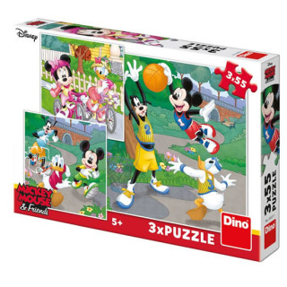 Gra/Zabawka Puzzle Mickey a Minnie sportovci 