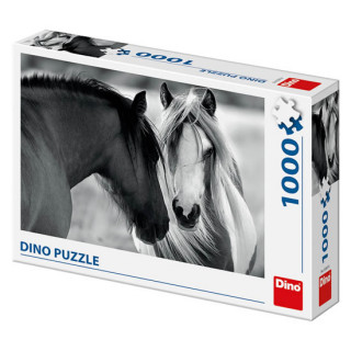 Játék Puzzle 1000 Černobílí koně 