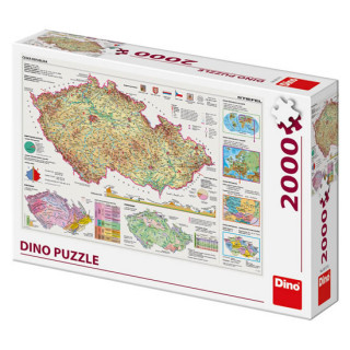 Játék Puzzle 2000 Mapy České republiky 