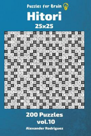 Könyv Puzzles for Brain - Hitori 200 Puzzles 25x25 vol. 10 Alexander Rodriguez
