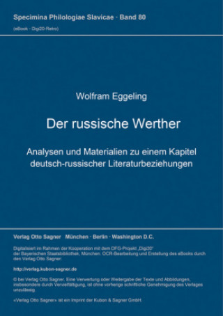 Libro Der russische Werther Wolfram Eggeling