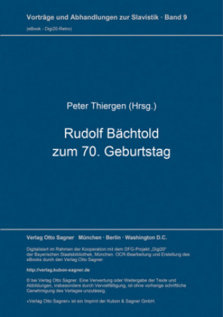 Kniha Rudolf Baechtold zum 70. Geburtstag Peter Thiergen