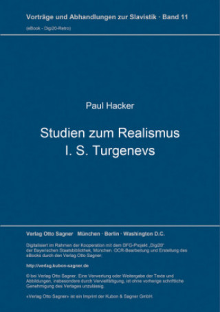 Carte Studien zum Realismus I. S. Turgenevs Paul Hacker