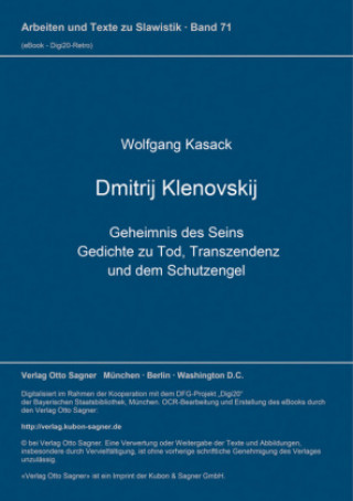 Buch Dmitrij Klenovskij. Geheimnis des Seins. Gedichte zu Tod, Transzendenz und dem Schutzengel Wolfgang Kasack