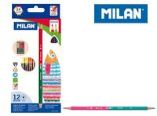 Papírenské zboží Kredki Milan trójkątne dwustronne / dwukolorowe 24 kolory 