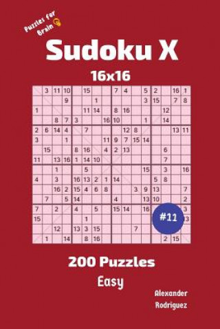 Книга Sudoku X Puzzles - 200 Easy 16x16 vol.11 Alexander Rodriguez