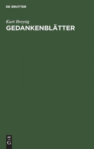 Buch Gedankenblatter Kurt Breysig