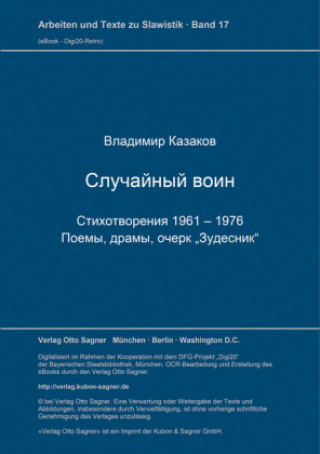 Kniha Slucajnyj voin. Stichotvorenija 1961-1976 Vladimir Kazakov