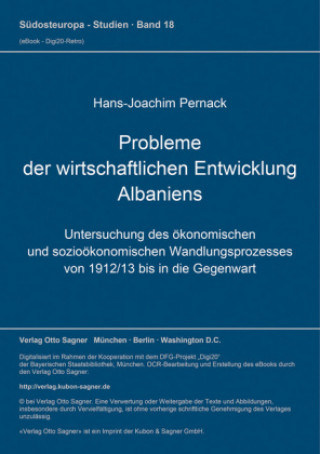 Buch Probleme der wirtschaftlichen Entwicklung Albaniens Hans-Joachim Pernack