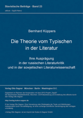 Książka Die Theorie vom Typischen in der Literatur Bernhard Küppers