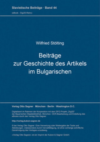 Carte Beitraege zur Geschichte des Artikels im Bulgarischen Wilfried Stölting