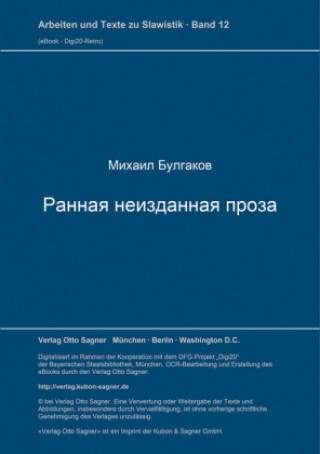Kniha Rannjaja neizdannaja proza Michail Bulgakow