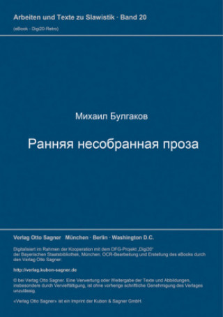 Kniha Rannjaja nesobrannaja proza Michail Bulgakow