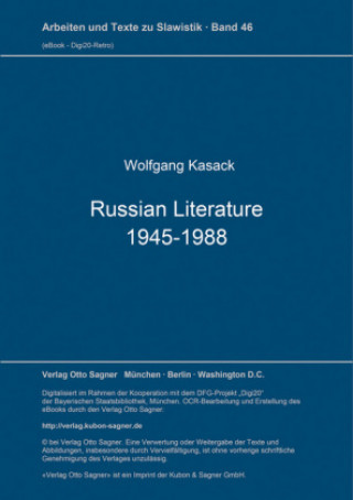 Kniha Russian Literature 1945-1988 Wolfgang Kasack