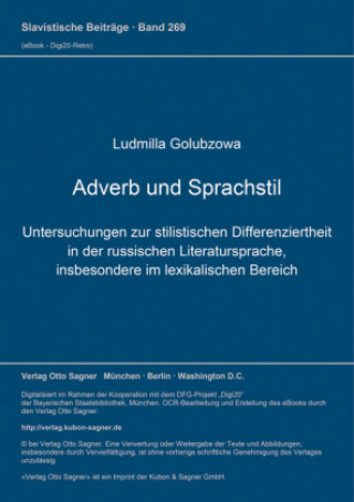 Knjiga Adverb und Sprachstil Golubzowa