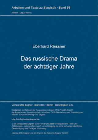 Buch Das russische Drama der achtziger Jahre Eberhard Reissner