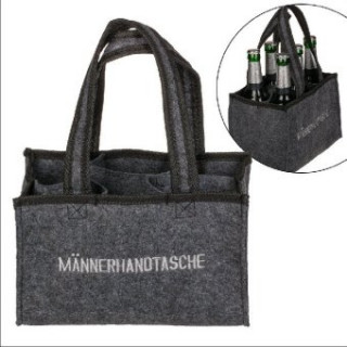 Igra/Igrača Herrenhandtasche aus Filz, grau, 6 Fächer 