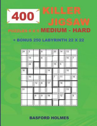 Carte 400 KILLER JIGSAW puzzles 9 x 9 MEDIUM - HARD + BONUS 250 LABYRINTH 22 x 22: Sudoku Medium - Hard levels and Maze puzzle very hard level Basford Holmes