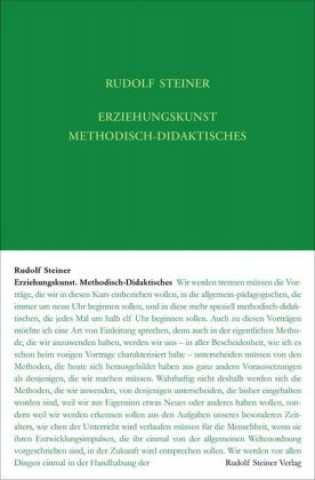 Kniha Erziehungskunst. Methodisch-Didaktisches Rudolf Steiner