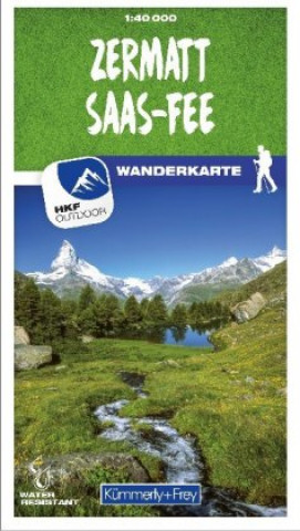 Tiskovina Kümmerly+Frey Karte Zermatt - Saas-Fee Wanderkarte 