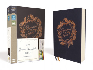 Книга NIV, Journal the Word Bible, Cloth over Board, Navy, Red Letter, Comfort Print Zondervan Zondervan