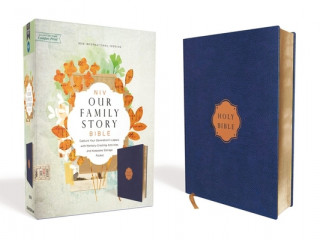 Książka NIV, Our Family Story Bible, Leathersoft over Board, Navy, Red Letter, Comfort Print Zondervan