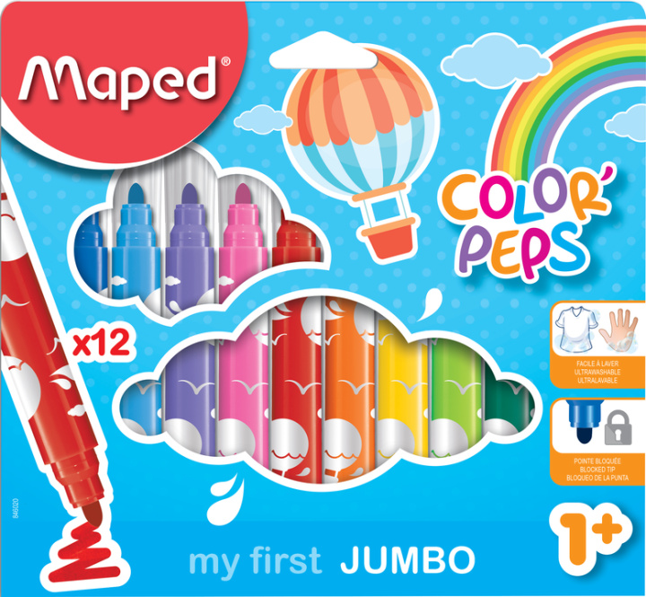 Kniha Fixy MAPED Color'Peps Early Age Jumbo, 12 barev 