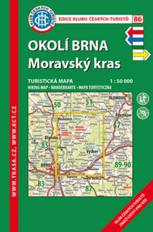Materiale tipărite KČT 86 Okolí Brna-Moravský kras 1:50 000 