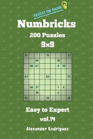 Kniha Puzzles for Brain Numbricks - 200 Easy to Expert Puzzles 9x9 vol. 14 Alexander Rodriguez