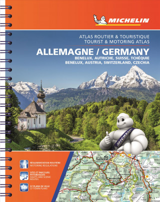 Kniha Michelin Germany, Benelux, Austria, Switzerland, Czechia Tourist & Motoring Atlas (Bi-Lingual): Road Atlas Michelin
