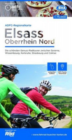 Materiale tipărite ADFC-Regionalkarte Elsass Oberrhein Nord 1:75.000 Allgemeiner Deutscher Fahrrad-Club e.V. (ADFC)