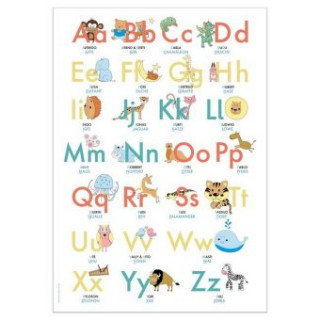Tiskovina ABC Poster 70,7x100 cm | Alphabet spielerisch mit Tieren lernen | Das ABC-Lernposter mit Groß- und Kleinbuchstaben | Lisa Wirth
